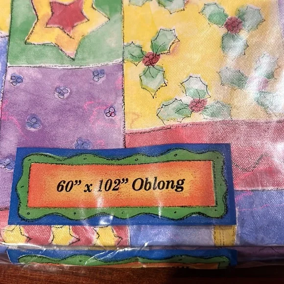 NWT Sango Sweet Shoppe Christmas 60”x102” Oblong Tablecloth Flannel Backed Vinyl - Picture 3 of 12